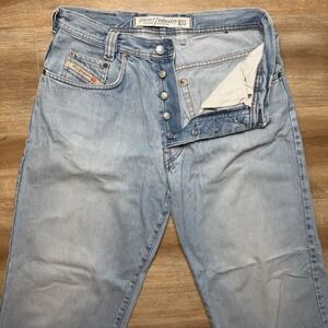 Diesel Jeans Men 30x30 Blue Saddle Loose Tapered Leg  Italy Light Wash (Tag 32)